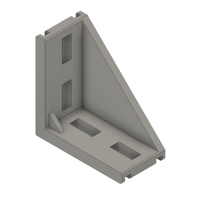 MODULAR SOLUTIONS ALUMINUM GUSSET&lt;br&gt;45MM X 90MM ANGLE WITH OUT HARDWARE
